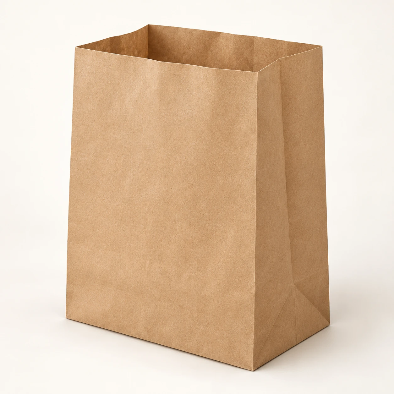 Handle-free block-bottom bag, unprinted structure reference